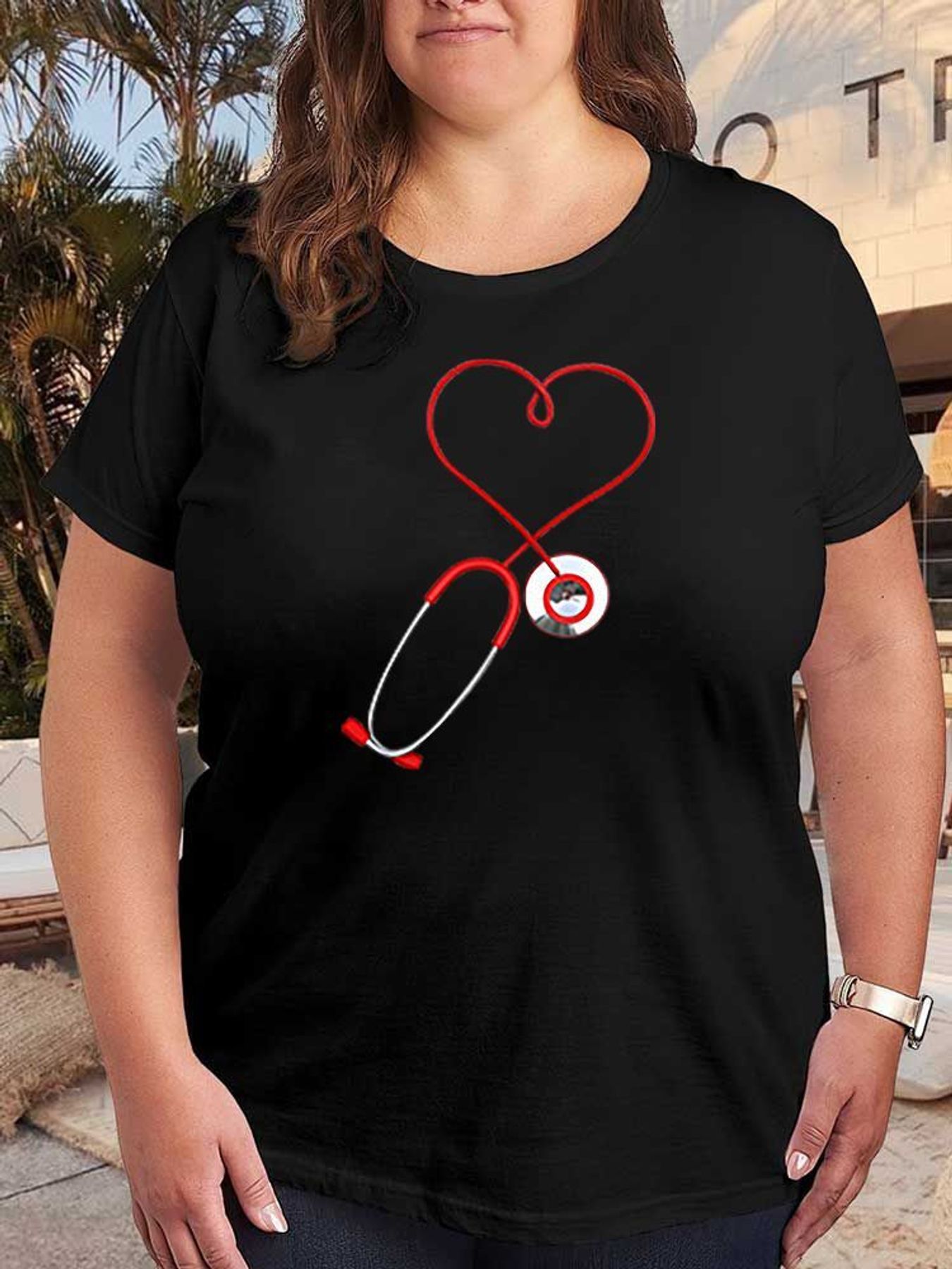 Stethoscope - Camiseta con estampado gráfico de estetoscopio,