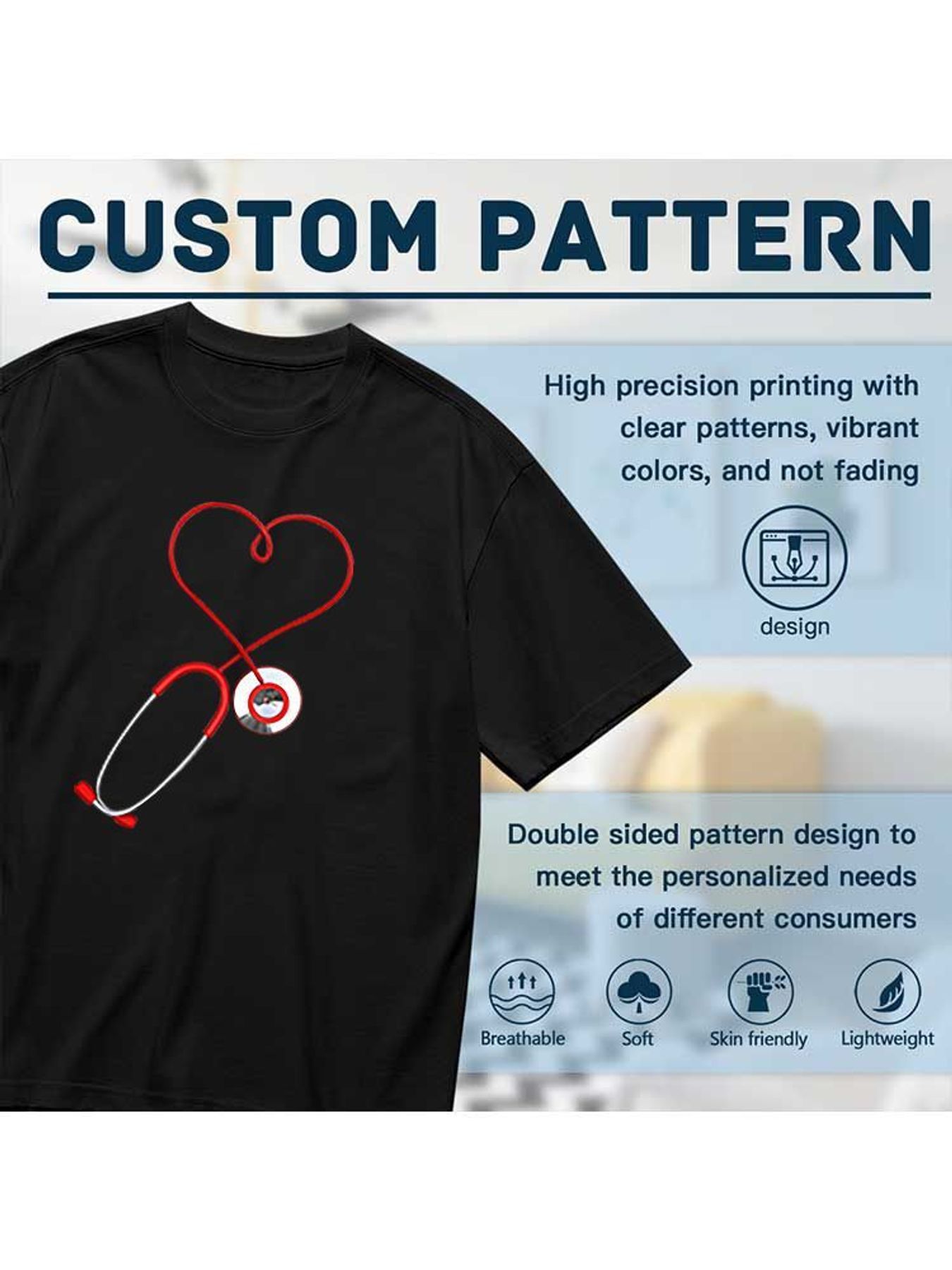 Camiseta con estampado gráfico - Stethoscope reseña y precio